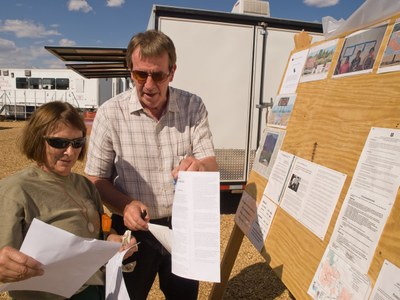 Community Information Board After Wildfire